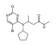 3-[(5-bromo-2-chloro-pyrimidin-4-yl)-cyclopentyl-amino]-N-methyl-butanamide Structure