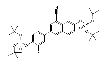 di-tert-butyl (8-cyano-6-(4-((di-tert-butoxyphosphoryl)oxy)-3-fluorophenyl)naphthalen-2-yl) phosphate结构式