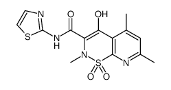 4-hydroxy-2,5,7-trimethyl-1,1-dioxo-N-(1,3-thiazol-2-yl)pyrido[3,2-e]thiazine-3-carboxamide Structure