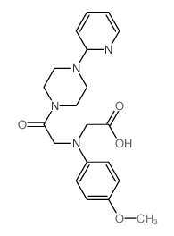 {(4-Methoxyphenyl)[2-oxo-2-(4-pyridin-2-ylpiperazin-1-yl)ethyl]amino}acetic acid Structure