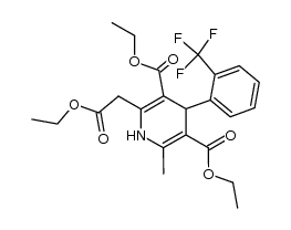 diethyl 2-(2-ethoxy-2-oxoethyl)-1,4-dihydro-6-methyl-4-[2-(trifluoromethyl)phenyl]-3,5-pyridinedicarboxylate结构式