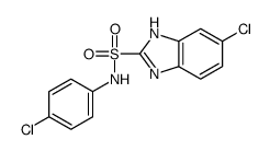 6-chloro-N-(4-chlorophenyl)-1H-benzimidazole-2-sulfonamide结构式