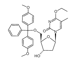 5'-O-(4,4'-dimethoxytrityl)-O4-ethylthymidine结构式