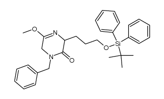 1-benzyl-3-[3'-(diphenyl-t-butylsilyloxy)propyl]-5-methoxy-3,6-dihydropyrazin-2(1H)-one Structure