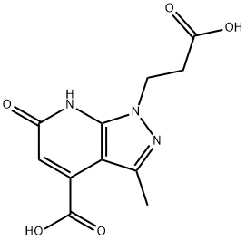 1-(2-carboxyethyl)-3-methyl-6-oxo-6,7-dihydro-1H-pyrazolo[3,4-b]pyridine-4-carboxylic acid Structure