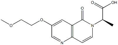 (R)-2-(3-(2-methoxyethoxy)-5-oxo-1,6-naphthyridin-6(5H)-yl)propanoic acid结构式