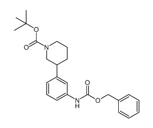 tert-butyl 3-(3-(benzyloxycarbonylamino)phenyl)piperidine-1-carboxylate结构式