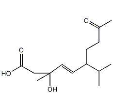 (3ξ,4E,6S)-6-异丙基-3-甲基-3-羟基-9-氧代-4-癸烯酸结构式