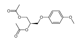 (R)-3-(4-methoxyphenoxy)propane-1,2-diyl diacetate结构式