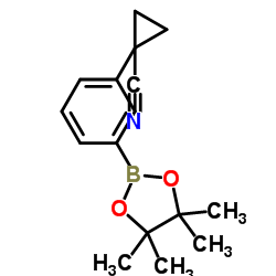 1-(3-(4,4,5,5-Tetramethyl-1,3,2-dioxaborolan-2-yl)phenyl)cyclopropanecarbonitrile structure