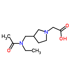 (3-{[Acetyl(ethyl)amino]methyl}-1-pyrrolidinyl)acetic acid结构式