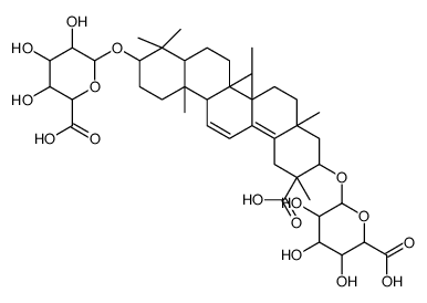 6-[[11-carboxy-10-(6-carboxy-3,4,5-trihydroxyoxan-2-yl)oxy-4,4,6a,6b,8a,11,14b-heptamethyl-1,2,3,4a,5,6,7,8,9,10,12,14a-dodecahydropicen-3-yl]oxy]-3,4,5-trihydroxyoxane-2-carboxylic acid Structure