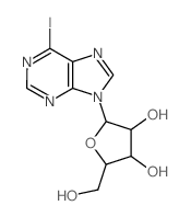 9H-Purine, 6-iodo-9-b-D-ribofuranosyl- Structure