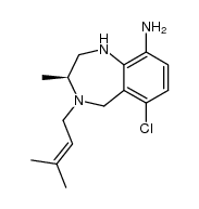 (S)-6-chloro-2,3,4,5-tetrahydro-3-methyl-4-(3-methyl-2-butenyl)-1H-1,4-benzodiazepin-9-amine结构式