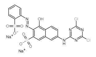 disodium 7-[(4,6-dichloro-1,3,5-triazin-2-yl)amino]-4-hydroxy-3-[(2-sulphonatophenyl)azo]naphthalene-2-sulphonate picture