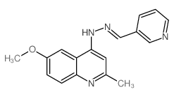 3-Pyridinecarboxaldehyde,2-(6-methoxy-2-methyl-4-quinolinyl)hydrazone结构式