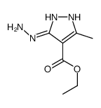 ethyl 3-hydrazinyl-5-methyl-1H-pyrazole-4-carboxylate结构式