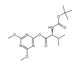 (S)-4,6-dimethoxy-1,3,5-triazin-2-yl 2-((tert-butoxycarbonyl)amino)-3-methylbutanoate结构式