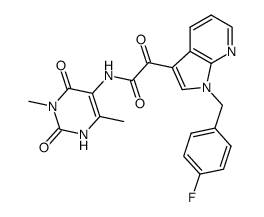 N-(3,6-dimethyluracil-5-yl)-(1-(4-fluorobenzyl)-7-azaindole-3-yl)-glyoxylic acid amide结构式