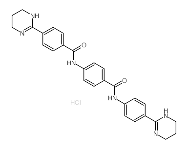 4-(1,4,5,6-Tetrahydro-2-pyrimidinyl)-N-(4-((4-(1,4,5,6-tetrahydro-2-pyrimidinyl)anilino)carbonyl)phenyl)benzamide Structure