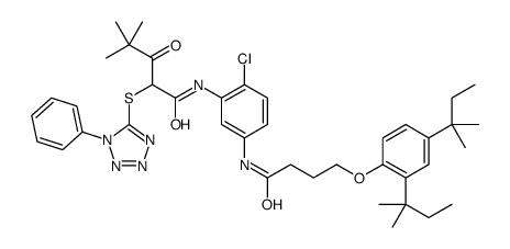 N-[5-[[4-[2,4-bis(1,1-dimethylpropyl)phenoxy]-1-oxobutyl]amino]-2-chlorophenyl]-4,4-dimethyl-3-oxo-2-[(1-phenyl-1H-tetrazol-5-yl)thio]valeramide结构式