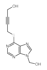 4-[9-(hydroxymethyl)purin-6-yl]sulfanylbut-2-yn-1-ol结构式