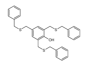 2,4,6-tris(benzylsulfanylmethyl)phenol Structure