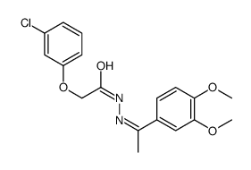 2-(3-chlorophenoxy)-N-[(Z)-1-(3,4-dimethoxyphenyl)ethylideneamino]acetamide结构式