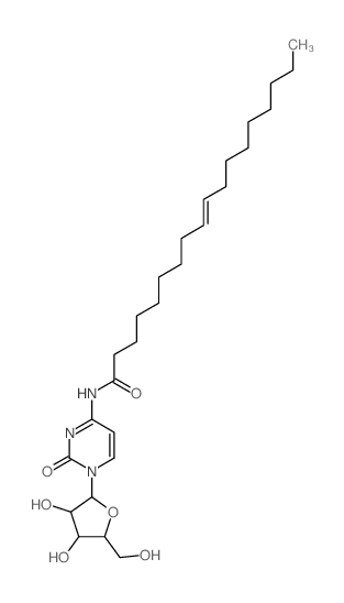 9-Octadecenamide, N-(1-b-D-arabinofuranosyl-1,2-dihydro-2-oxo-4-pyrimidinyl)-,(9Z)- Structure