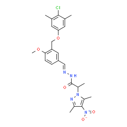 1H-Pyrazole-1-aceticacid,alpha,3,5-trimethyl-4-nitro-,[[3-[(4-chloro-3,5-dimethylphenoxy)methyl]-4-methoxyphenyl]methylene]hydrazide(9CI) Structure