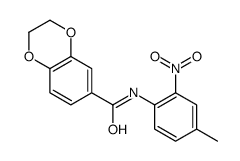 N-(4-methyl-2-nitrophenyl)-2,3-dihydro-1,4-benzodioxine-6-carboxamide结构式