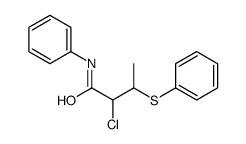 2-chloro-N-phenyl-3-phenylsulfanylbutanamide结构式