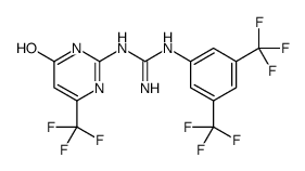 N-[3,5-BIS(TRIFLUOROMETHYL)PHENYL]-N'-[4-HYDROXY-6-(TRIFLUOROMETHYL)PYRIMIDIN-2-YL]GUANIDINE结构式