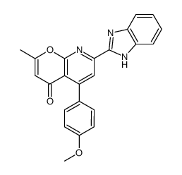 7-(1H-benzoimidazol-2-yl)-5-(4-methoxy-phenyl)-2-methyl-pyrano[2,3-b]pyridin-4-one Structure