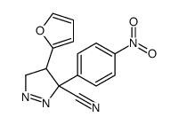 4-(furan-2-yl)-5-(4-nitrophenyl)-3,4-dihydropyrazole-5-carbonitrile结构式