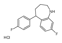 8-fluoro-5-(4-fluorophenyl)-2,3,4,5-tetrahydro-1H-1-benzazepine,hydrochloride结构式