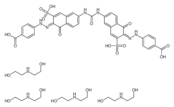 4,4'-[carbonylbis[imino(1-hydroxynaphthalene-6,2-diyl-3-sulpho)azo]]bisbenzoic acid, compound with 2,2'-iminobis(ethanol) (1:4)结构式