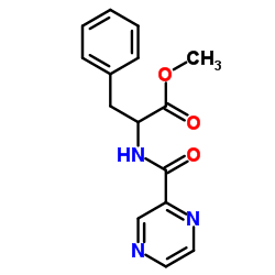 Methyl N-(2-pyrazinylcarbonyl)phenylalaninate structure