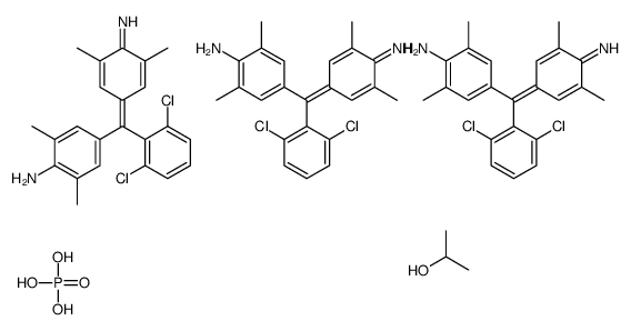 4-[(2,6-dichlorophenyl)-(4-imino-3,5-dimethylcyclohexa-2,5-dien-1-ylidene)methyl]-2,6-dimethylaniline,phosphoric acid,propan-2-ol结构式
