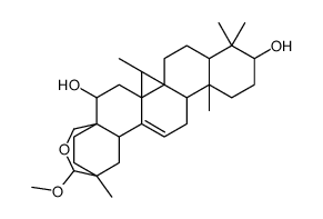 Olean-12-ene-3,16-diol, 28,29-epoxy-29-methoxy-, (3beta,16alpha,20beta )- Structure