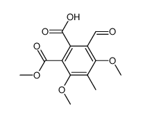 3-formyl-4,6-dimethoxy-5-methyl-phthalic acid-1-methyl ester结构式