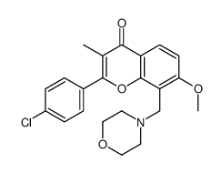 2-(4-chlorophenyl)-7-methoxy-3-methyl-8-(morpholin-4-ylmethyl)chromen-4-one Structure