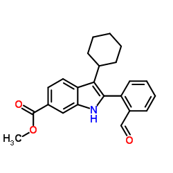 Methyl 3-cyclohexyl-2-(2-formylphenyl)-1H-indole-6-carboxylate Structure