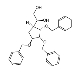 (S)-1-((1S,2S,3R,4S)-2,3,4-Tris-benzyloxy-cyclopentyl)-ethane-1,2-diol结构式