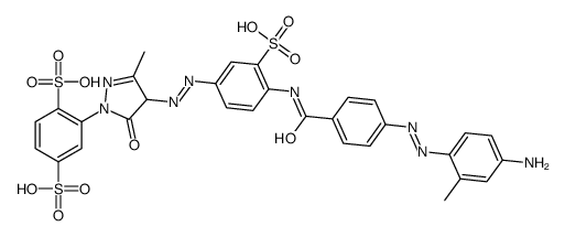 2-[4-[[4-[[4-[(4-amino-o-tolyl)azo]benzoyl]amino]-3-sulphophenyl]azo]-4,5-dihydro-3-methyl-5-oxo-1H-pyrazol-1-yl]benzene-1,4-disulphonic acid picture