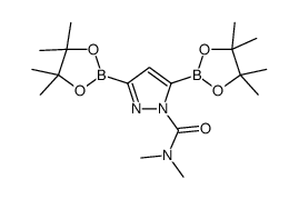 N,N-dimethyl-3,5-bis(4,4,5,5-tetramethyl-1,3,2-dioxaborolan-2-yl)pyrazole-1-carboxamide结构式