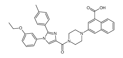 3-(4-{[1-(3-Ethoxyphenyl)-2-(4-methylphenyl)-1H-imidazol-4-yl]car bonyl}-1-piperazinyl)-1-naphthoic acid Structure