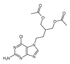 7-<4-acetoxy-3-(acetoxymethyl)butyl>-2-amino-6-chloro-9H-purine Structure