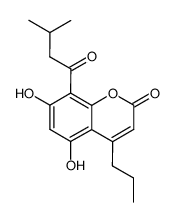 5,7-dihydroxy-8-(3-methylbutyryl)-4-propylcoumarin结构式