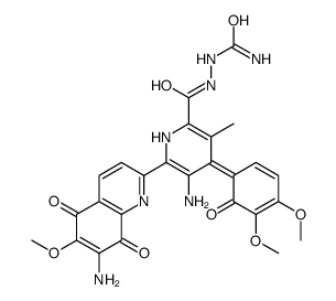 [[(4Z)-5-amino-6-(7-amino-6-methoxy-5,8-dioxoquinolin-2-yl)-4-(4,5-dimethoxy-6-oxocyclohexa-2,4-dien-1-ylidene)-3-methyl-1H-pyridine-2-carbonyl]amino]urea Structure